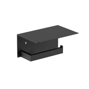 Изображение товара Держатель для туалетной бумаги Nofer Corinto 16878.N, с полкой, цвет черный матовый