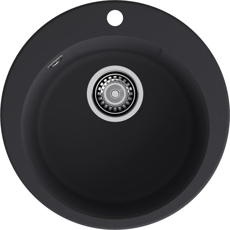 Изображение товара Кухонная мойка GranFest Urban 49x49 см кварц черная угловая врезная
