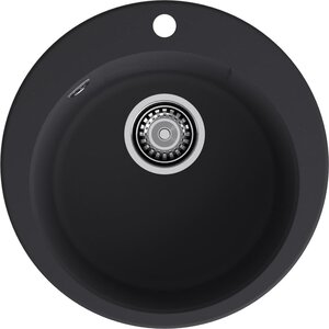 Изображение товара Кухонная мойка GranFest Urban 49x49 см кварц черная угловая врезная