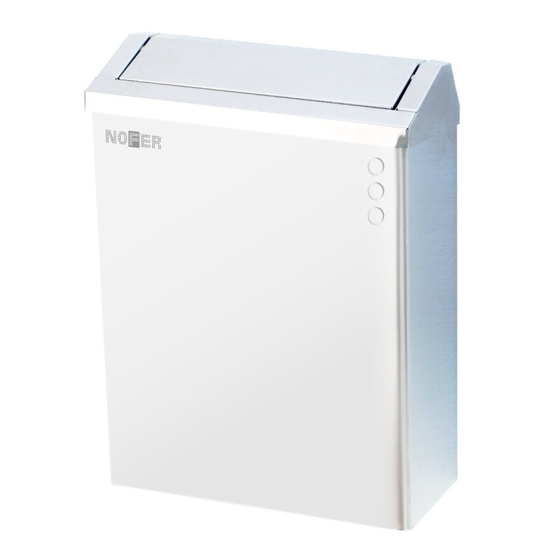 Изображение товара Контейнер для мусора Nofer 23 л настенный из нержавеющей стали белый