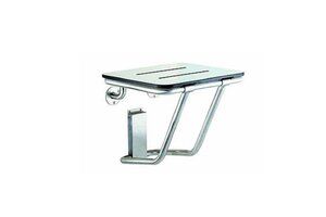 Изображение товара Откидное сиденье для душа Nofer из нержавеющей стали 45 см с усиленной опорой