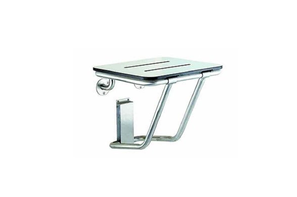 Изображение товара Откидное сиденье для душа Nofer из нержавеющей стали 45 см с усиленной опорой