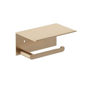 Изображение товара Держатель для туалетной бумаги Nofer Verona 16876.G, с полкой, цвет золото матовое