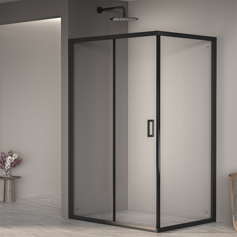 Изображение товара Душевой уголок RGW PA-245-B 80х120 см стекло прозрачное профиль черный Германия