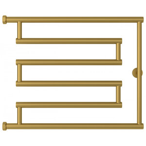 Изображение товара Полотенцесушитель водяной Сунержа High-Tech L+, высота 50 см, ширина 65 см, боковое подключение 50 см, цвет матовое золото, 032-4052-5065