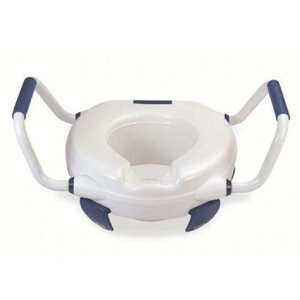 Изображение товара Сиденье для унитаза Nofer с поручнями белое 15034.W для людей с ограниченными возможностями