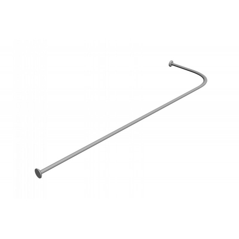 Изображение товара Карниз для ванной Relisan Тринити 160 х 120 см Г-образный хром из нержавеющей стали