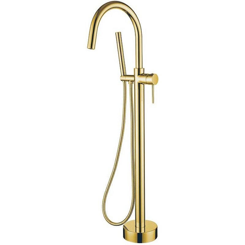 Изображение товара Смеситель для ванны и душа Boheme Uno с душевым гарнитуром, золото глянцевое, модель 469-G