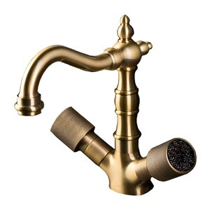 Изображение товара Смеситель для раковины Boheme Royal Crystal бронза с черными кристаллами