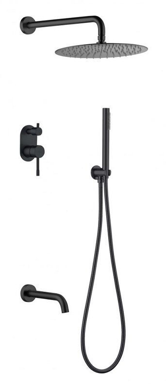 Изображение товара Душевая система Boheme Uno с верхним душем 30 см черного цвета