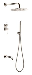 Изображение товара Душевая система Boheme Uno, верхний душ 30 см, цвет никель брашированный, 464-2-NB