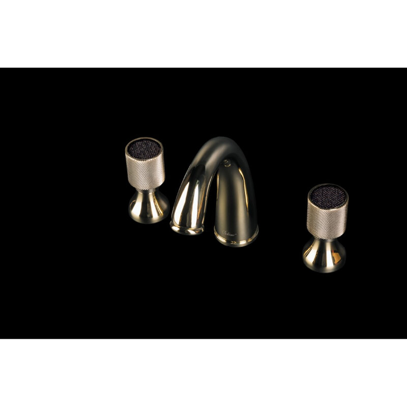 Изображение товара Смеситель Boheme Royal Crystal для раковины, золотой с черными кристаллами