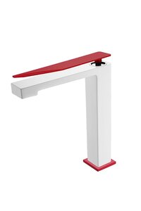 Изображение товара Современный смеситель для раковины Boheme Q, белый и красный цвет, 142-WR.2