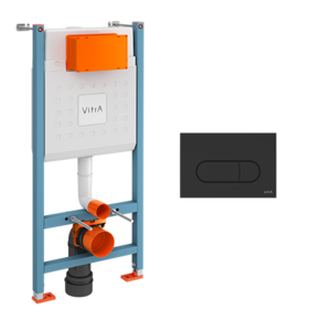 Изображение товара Инсталляция для унитаза Vitra V-Fix core с клавишей Root R, цвет черный матовый, 800-1874