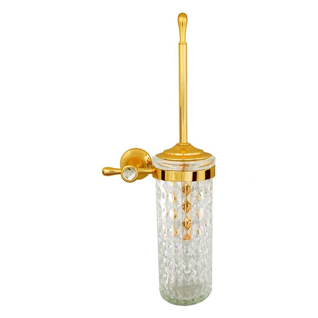 Изображение товара Ершик для унитаза Boheme Chiaro 10514 настенный золотой с хрусталем