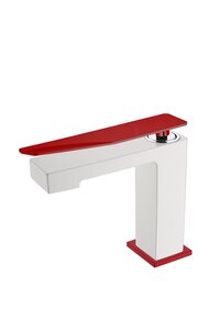 Изображение товара Смеситель для раковины Boheme Q 141-WR.2 белый красный латунь горизонтальный монтаж