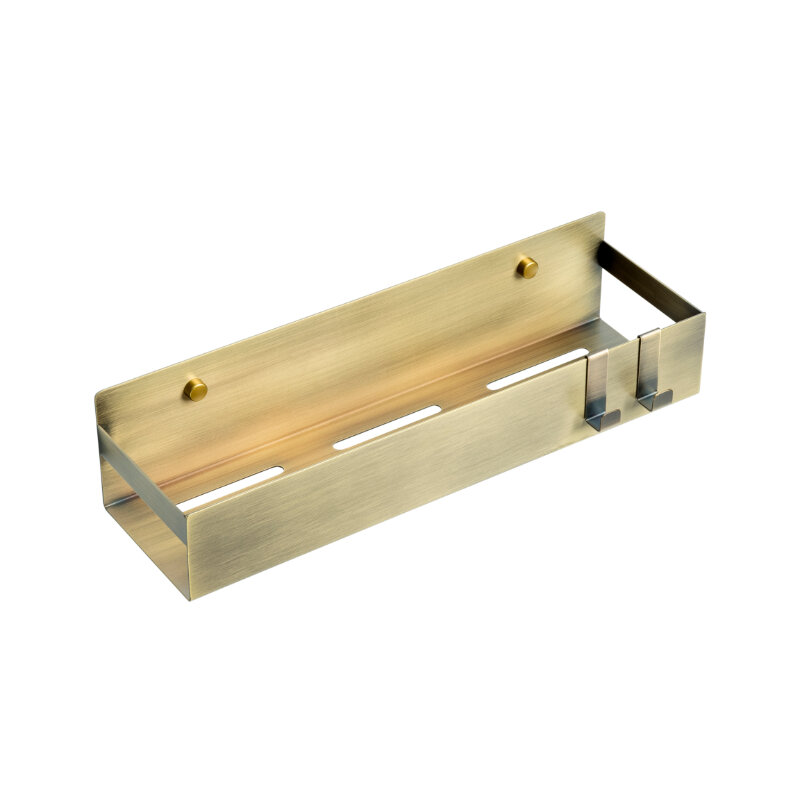 Изображение товара Полка настенная Boheme Q 35 см бронза с 2 крючками 10965-BR