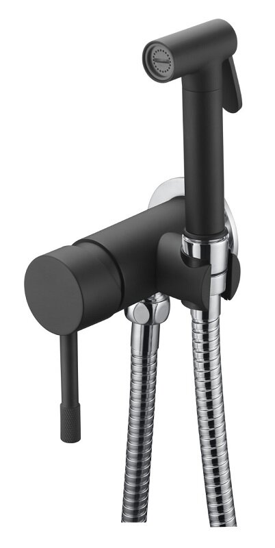 Изображение товара Гигиенический душ Boheme Uno 467-BCR со смесителем Черный/Хром