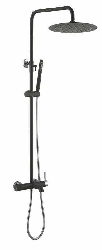 Изображение товара Душевая система Boheme Uno, верхний душ 30 см, черный/хром, 468-BCR
