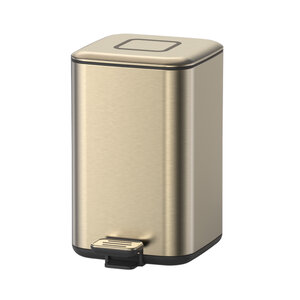 Изображение товара Квадратное мусорное ведро Boheme Q 9л латунь золото матовое с педалью