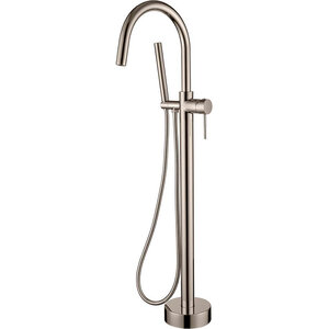 Изображение товара Смеситель Boheme Uno для ванны и душа, напольный, с душевым гарнитуром, PVD покрытие, цвет никель, 469-NB