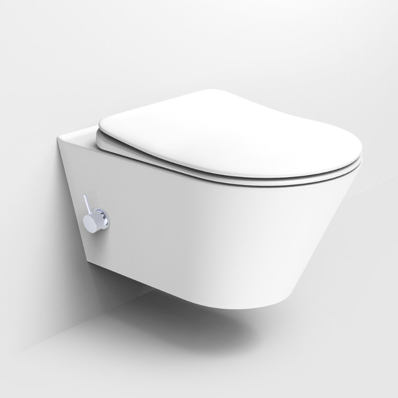 Изображение товара Подвесной безободковый унитаз Boheme Avva 972-2-W с функцией биде, белый