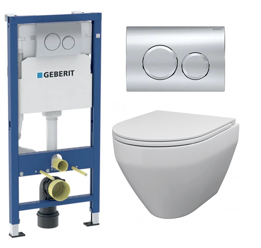 Изображение товара Инсталляция Geberit с безободковым унитазом AM.PM Spirit FlashClean 2.0, скрытые крепления