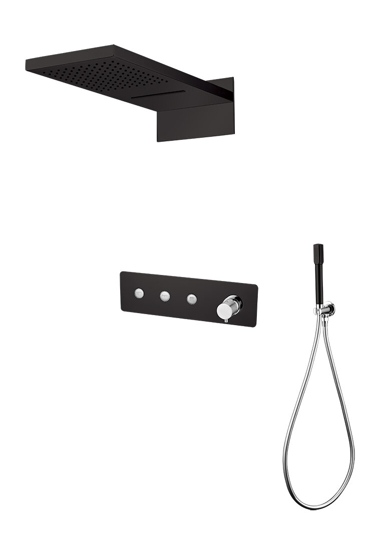 Изображение товара Душевая система Boheme Fusion 130-BCR, черный/хром