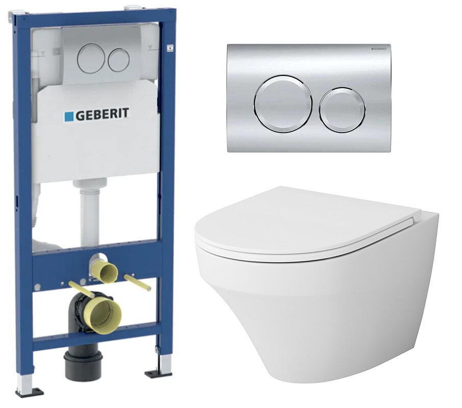 Изображение товара Инсталляция Geberit Duofix с безободковым унитазом Am.Pm Inspire C501700WH
