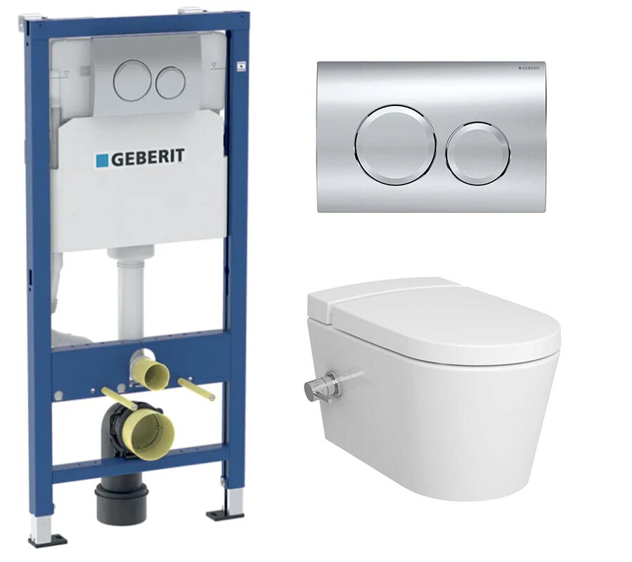 Изображение товара Инсталляция Geberit с бесободковым унитазом VitrA Nest 5176B003-6233, биде, микролифт