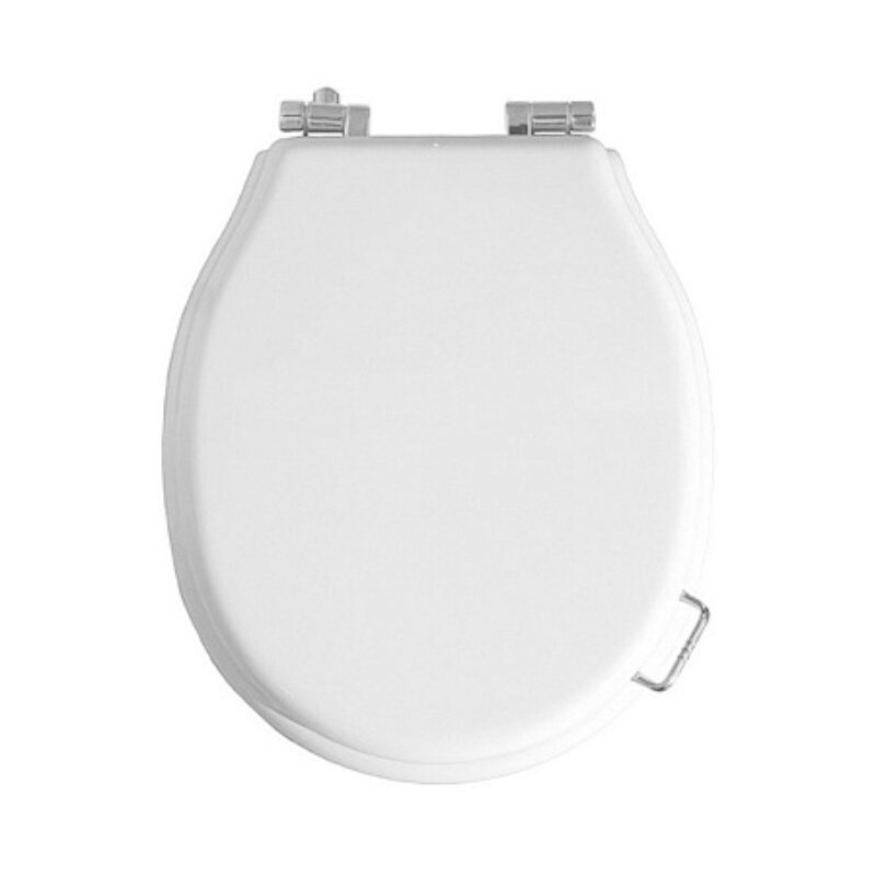 Изображение товара Крышка-сиденье Boheme Vogue 906-W-CR массив бука с микролифтом белое хромированное