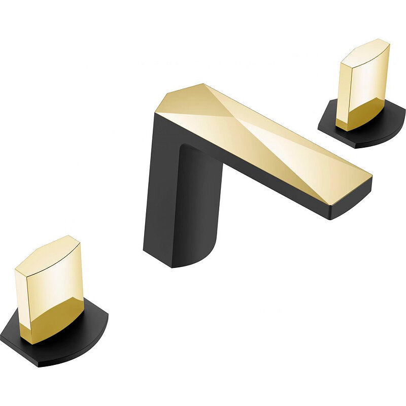 Изображение товара Смеситель Boheme Venturo 150-BG-ICE для раковины с ручкой Ice, черный/золото