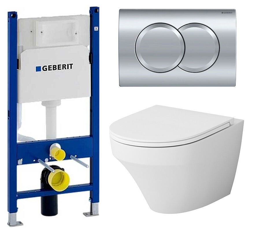 Изображение товара Инсталляция Geberit Duofix Delta с безободковым унитазом Am.Pm Inspire C501700WH