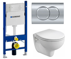 Изображение товара Инсталляция Geberit Duofix Delta с безободковым унитазом Kolo Rekord K93100000, сиденье микролифт, 458.149.21.1/K93100000/K90112000