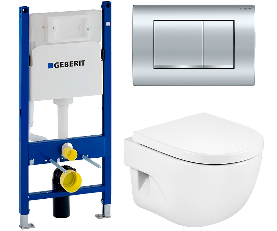 Изображение товара Инсталляция Geberit Duofix Delta с унитазом Roca Meridian-N Compact и сиденьем микролифт