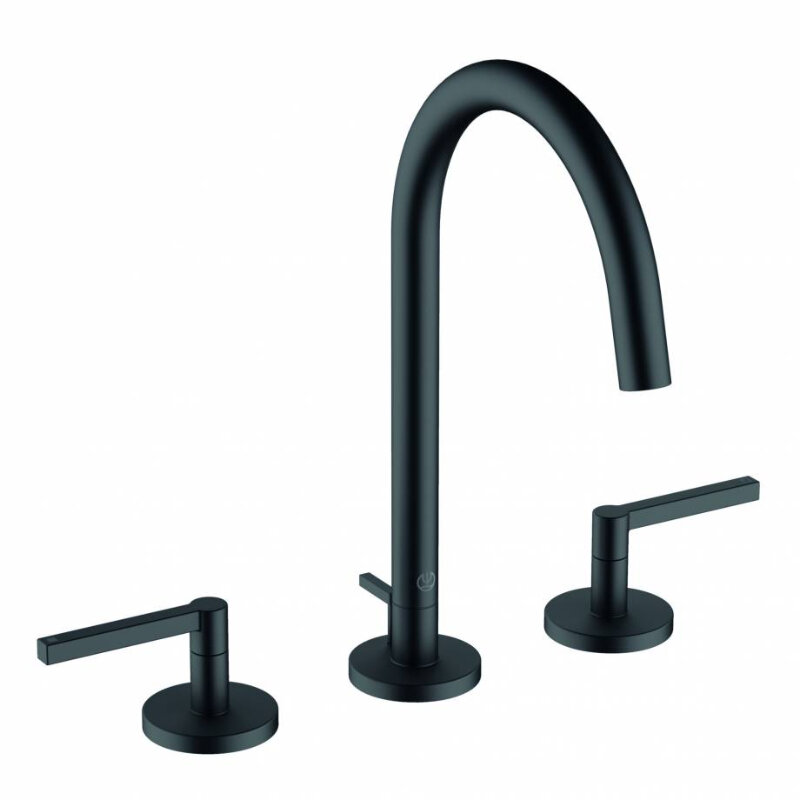 Изображение товара Смеситель Kludi Nova Fonte Puristic 201433915 для раковины, с донным клапаном, цвет черный матовый