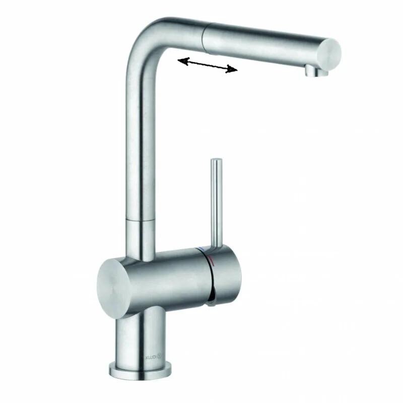 Изображение товара Смеситель Kludi Steel 45851F877 для кухонной мойки с выдвижным изливом