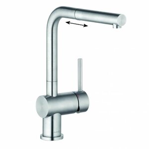 Изображение товара Смеситель Kludi Steel 45851F877 для кухонной мойки с выдвижным изливом