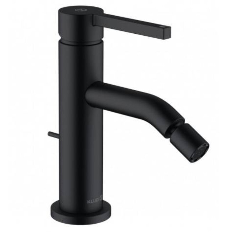 Изображение товара Смеситель для биде Kludi Nova Fonte Pura с донным клапаном и аэратором, черный матовый