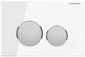 Изображение товара Клавиша Charus Bagliore FP.330.WHITE.10 для инсталляции белое стекло