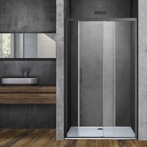 Изображение товара Душевая дверь Vincea Soft, 120 см, стекло прозрачное, профиль воронёная сталь, gunmetal, VDS-3SO120CLGM