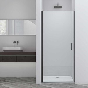 Изображение товара Душевая дверь Vincea Alpha 60 см, стекло прозрачное, профиль воронёная сталь, gunmetal, VDP-3AL600CLGM