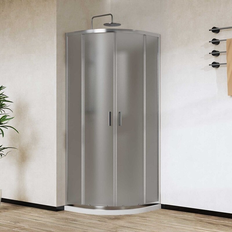 Изображение товара Душевой уголок Vincea City 90x90 см с текстурным стеклом и хромированным профилем