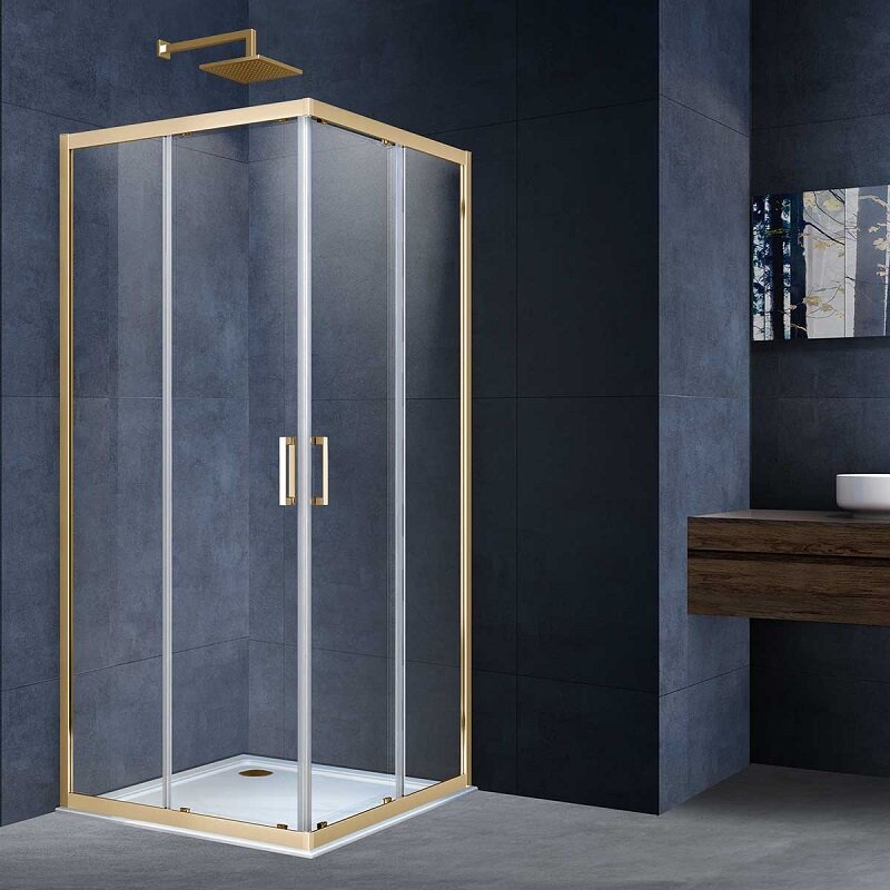 Изображение товара Душевой уголок Vincea Alpha 90x90 см стекло прозрачное профиль золото брашированное