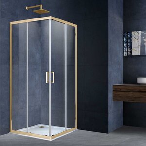 Изображение товара Душевой уголок Vincea Alpha 100 x 100 см, стекло прозрачное, профиль золото брашированное, VSS-3AL100CLG
