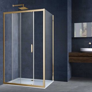 Изображение товара Душевой уголок Vincea Alpha 150 x 90 см, стекло прозрачное, профиль золото брашированное, VSR-3AL9015CLG