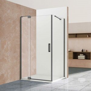 Изображение товара Душевой уголок Vincea Extra, 100/110 x 90 см, стекло прозрачное, профиль воронёная сталь, gunmetal, VSR-1E101190CLGM