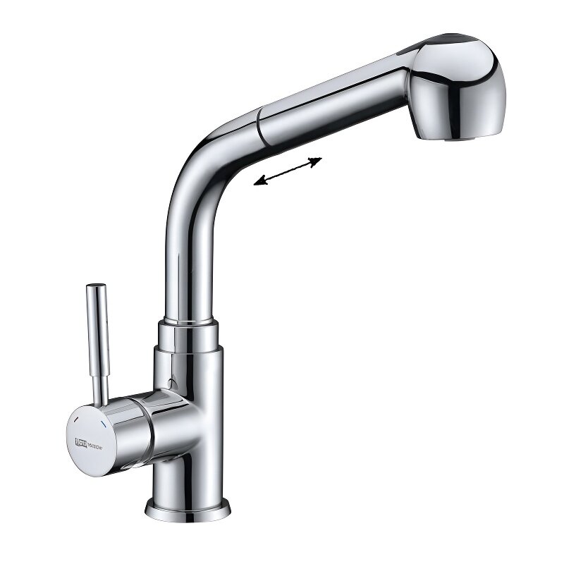 Изображение товара Смеситель WasserKRAFT MAIN 4166 для кухни с выдвижным изливом хром