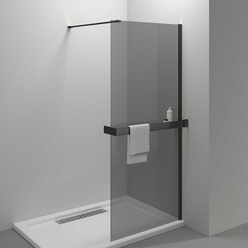 Изображение товара Душевая стенка Vincea Walk In 90 см черное стекло, без дверей, Россия Изображение товара Душевая стенка Vincea Walk In 90 см черное стекло, без дверей, Россия