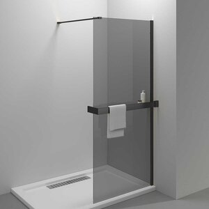 Изображение товара Душевая стенка со свободным входом Vincea Walk In 90 см, стекло тонированное, профиль черный, VSW-4HR900CGB